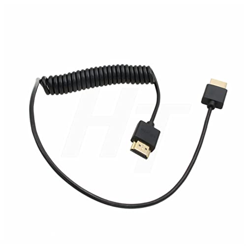 HDMI 8K 4K 60fps Cable Coiled 50cm for Sony A9 Canon C500 Panasonic GH5 Nikon Camera Atomos Ninja V SmallHD Blackmagic Monitor Type A HDMI 2.1 Thin Flexible Straight HDMI