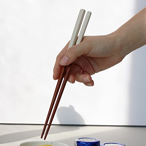MANMUL sangjeom Korea Style Spoon and Chopsticks Set, 4 set lacquer Wooden Chopsticks Spoon (ivory) Ivory