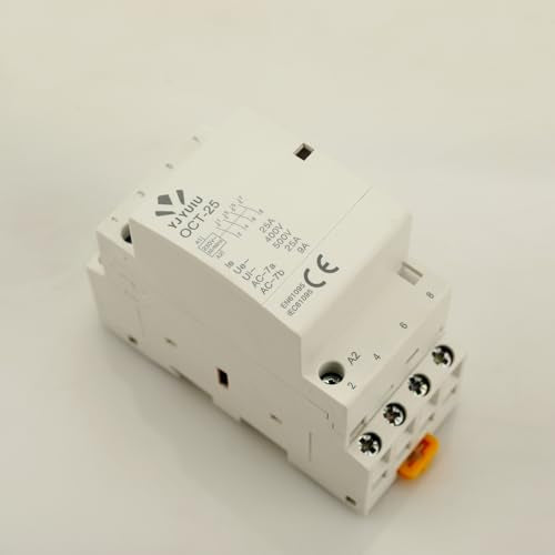AC contactor OCT25, 4-pin, 25A 4NO, 220V/240V coil voltage AC contactor, DIN rail 35 mm