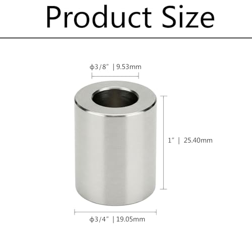 10PCS 304 Stainless Steel Spacer 3/8" Bore x 3/4" OD x 1" Length, Unthreaded Round Standoff Bushing for 3/8" Screws Bolts & Rods, Precision Fit, Corrosion Resistant (3/8" x 3/4" x 1") 3/8" x 3/4" x 1" 10