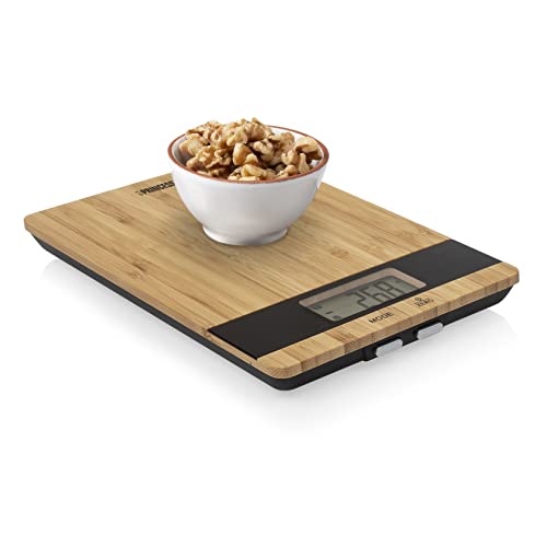 Princess 492944 Pure Kitchen Scale, 5kg Capacity, Battery Powered, Bamboo