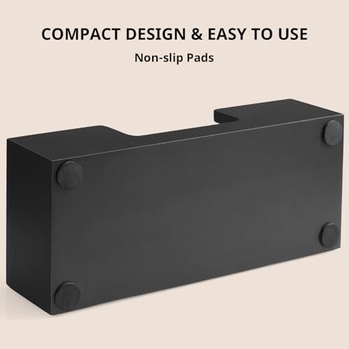 Paper Towel Dispenser Countertop, Wooden Folded Paper Hand Towel Holder for Guest Bathroom, Commercial Tabletop Tissue Dispenser Tray for Multifold C-Fold, Z-Fold, Trifold, Black (Pack of 2) 2 Pack,Small