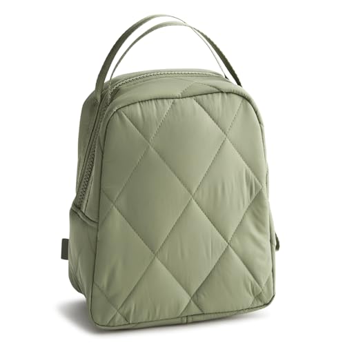 Vera Bradley Women's Featherweight Lunch Bag – Insulated Quilted Lunch Tote for Beach, Travel & Work – Deep Lichen Green