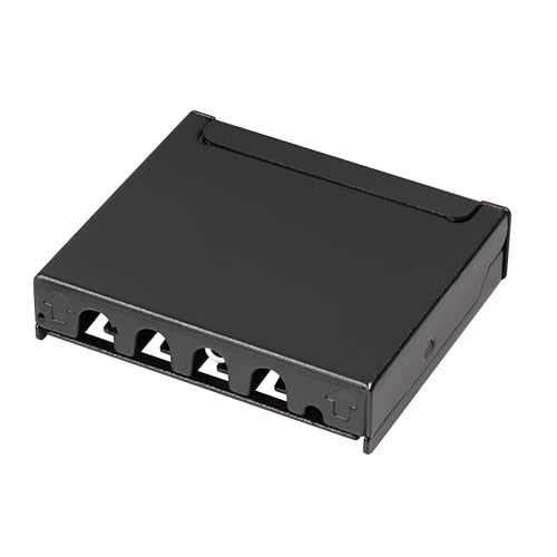 BIGtec 4 Port Patch Panel CAT6a Mini Patch Panel Network LSA Distributor RJ45 Patch Cable Network Cable Installation Cable Panel Metal Housing Wall Mounting Table Mount DIN Rail Mounting
