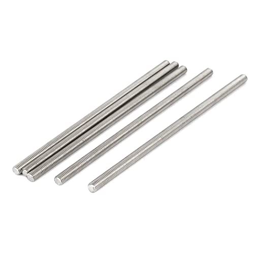 Beduan 304 stainless steel 5/16"-24 fully threaded rod, 12-inch length, pack of 5