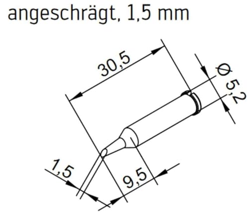 Ersa ERSADUR Angled Soldering Tip, 1.5 mm beveled