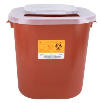 [Australia - AusPower] - Medegen Sharps Container, 3 Gallon, Red/Black, Large Tortuous Path Lid, 12.5in x 13.5in x 6in, Each 