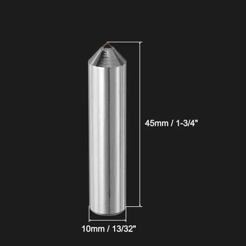 QUARKZMAN Diamond Grinder, 10mm x 45mm (13/32" x 1-3/4") Single Conical Point Grinding Wheel, Round Pin, Welded Diamond Grinding Tool, Silver Tone