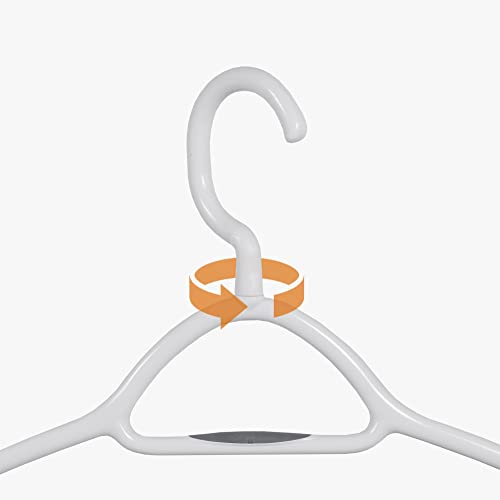 Neatfreak Set of 12 Deluxe Non Slip Clothes Hangers - Space Saving Design for Jackets, Pants, Shirts, 360 Degree Swivel Neck, Soft Grip Bars, Produced in North America Pack of 12