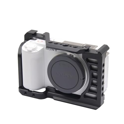 ZV-E1 Cage with Wood Handle for Sony Alpha ZV-e1 Full Camera Cage Video Shooting Frame,Built-in Cold Shoe Mount Quick Release Plate for Arca -A033