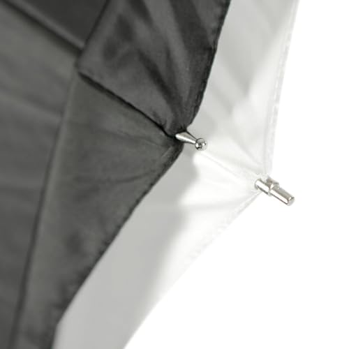 Westcott Convertible Compact Collapsible Umbrella - Optical White Satin with Removable Black Cover (43")