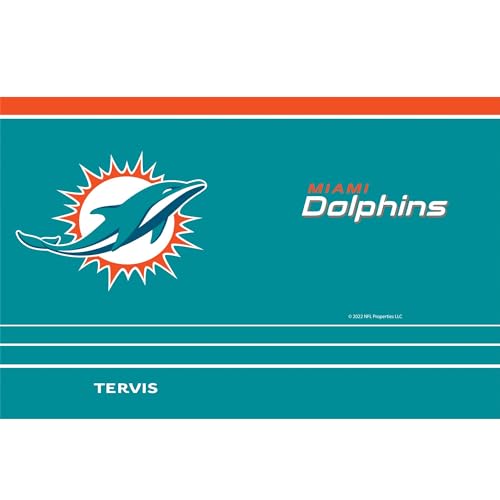 Tervis Traveler NFL Miami Dolphins - MVP Triple Insulated Tumbler Travel Cup Keeps Drinks Cold & Hot, 30oz, Stainless Steel