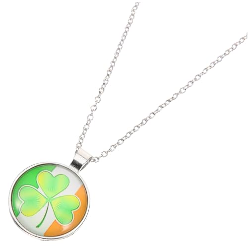 Shamrock Necklace for Women St Patrick’s Day Pendant Jewelry Dainty Crystal Glass Clover Charm Gift for Teens and Girls Festive Accessory