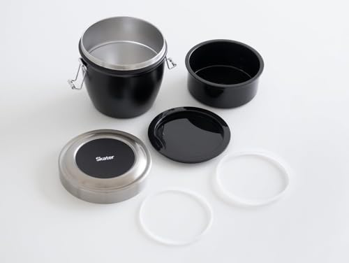 Skater Stainless Steal Insulated Bento Box - Japanese Lunch Pot - 800ml (27fl oz) - Large Capacity - Vacuum Double-Walled - Black
