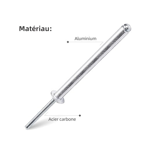 30-piece JIANDAXIN aluminum extra-long blind rivets, 1/4 x 1-37/64 inch, M6.4 x 40mm