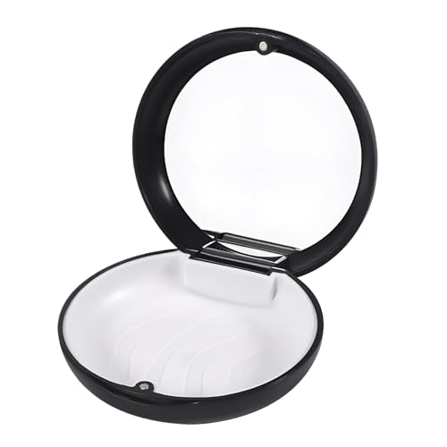 1 x Braces Box, Dental Splint Box with Mirror, Hygienic Storage Box for Aligner, Grinding Splint and Dentures, Travel-Safe with Magnetic Closure (Black)