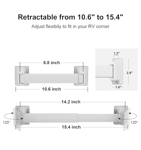 Aluminum RV Shower Corner Storage Bars for Bathroom Organization 3 Pack