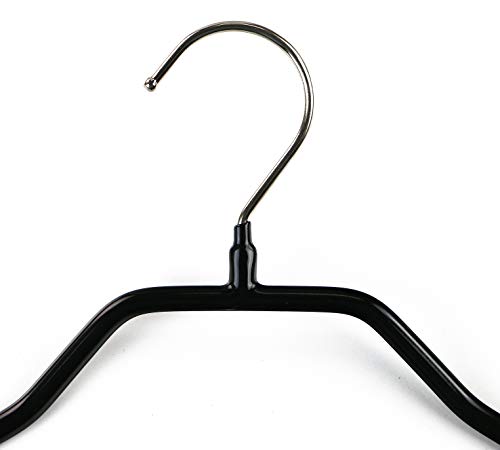 Mawa by Reston Lloyd BodyForm Series Non-Slip Space-Saving Extra Wide Clothes Hanger For Jackets, Suits & Coats, Style 46/L, Set of 5, Black Pack of 5