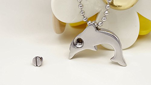 COCO Park Stainless Steel Dolphin Urn Necklace for Ashes Cremation Jewelry Memorial Keepsake
