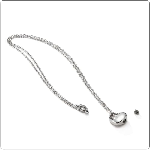 Openable Heart Keepsake Ash Holder Pendant Urn Necklace for Women White