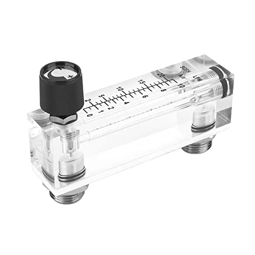 1~10LPM 1/4" M18*1.5 Panel Type Flowmeter, LZM-6T Acrylic Gas Meter with Black Adjustable Knob, 4% Accuracy Level