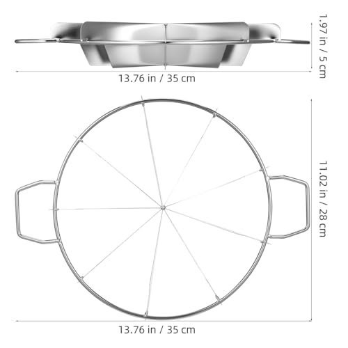 Cabilock 9-Slice Cake Portion Marker, Stainless Steel Round Cake Divider with 2 Handles, Pie and Dessert Slice Guide for Cutting, Bakery, Wedding, Birthday Party and Kitchen Use