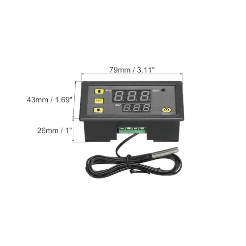 QUARKZMAN W-3230 10A DC 24V Digital LED Temperature Controller Thermostat Heating and Cooling Control Switch for Fridge Greenhouse Farm Pack of 2