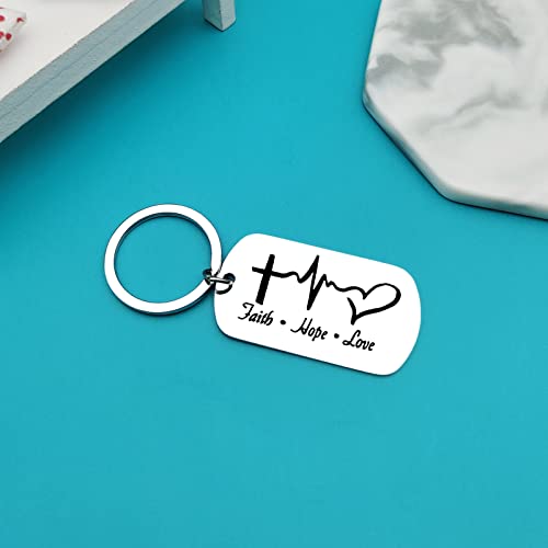 Ximalun Christian Gifts Keyring Bible Verse Keyring Baptism Gifts Inspirational Religious Gifts Communion Gifts Christian Gifts for Women Men Girls Boys Silver4
