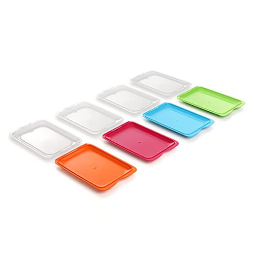 TATAY Set 4 cold meat container, with lid and body removed, in four colours, reusable and stackable, made of BpA-free plastic 17 x 3,2 x 25,2 cm Standard - Set of 4 - Assorted Colors