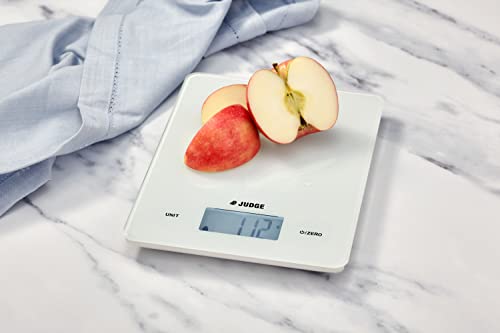 Judge Kitchen Digital Touch Control Scale, 5kg, Superior Accuracy, Compact, Wipe-Clean Glass - 2 Year Guarantee