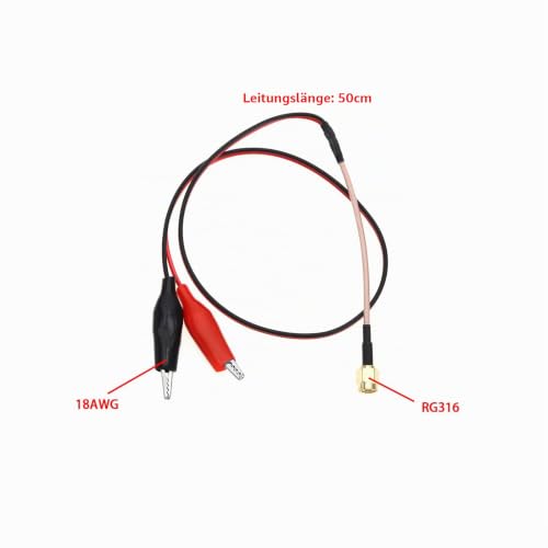 ECSiNG 2 Pieces Alligator Clip Test Cable SMA Male to Alligator Clip Test Lead RF Cable Connection Line RG316 Cable for Electrical Testing Work in Laboratory