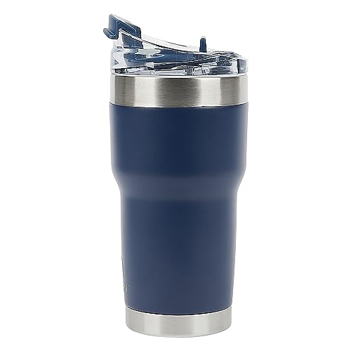 Pelican Hydration Pelican Traveler™ 22 oz Vacuum Insulated Tumbler - Stainless Steel Double Wall Travel with Dual Lid, Powder Coated Insulated Coffee Mug For Hot Cold Drinks, Midnight