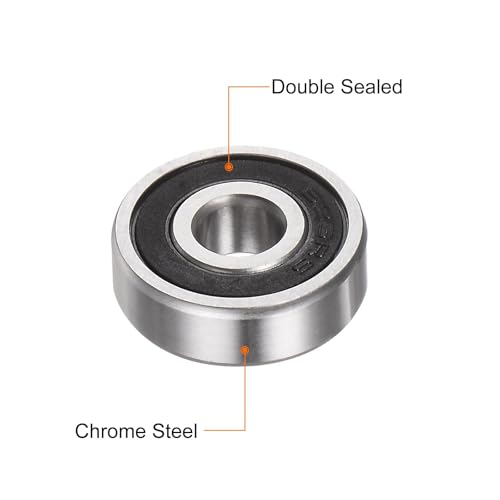TA-VIGOR 16Pcs 625-2RS Deep Groove Ball Bearings, Z2 5mm x 16mm x 5mmDouble Sealed Industrial Bearings, Chrome Steel Skateboard Bearings for Motor Electrical Instrument Equipment 625-2RS（16Pcs)