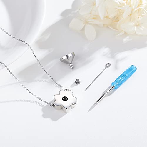 Dog Paw Print Cremation Jewellery for Ashes 925 Sterling Silver Pet Dog Urn Necklace for Ashes Keepsake Pendant Necklace Cat Memorial Gifts for Women Girls
