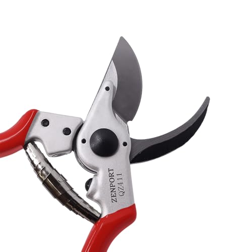 Zenport QZ411 narrow head professional pruner scissors with 1-inch cut and 8.25-inch length