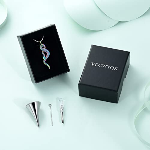 Snake Urn Necklace for Ashes for Men Stainless Steel Cremation Urn Pendant Memorial Locket Ashes Keepsake Cremation Jewelry Colorful