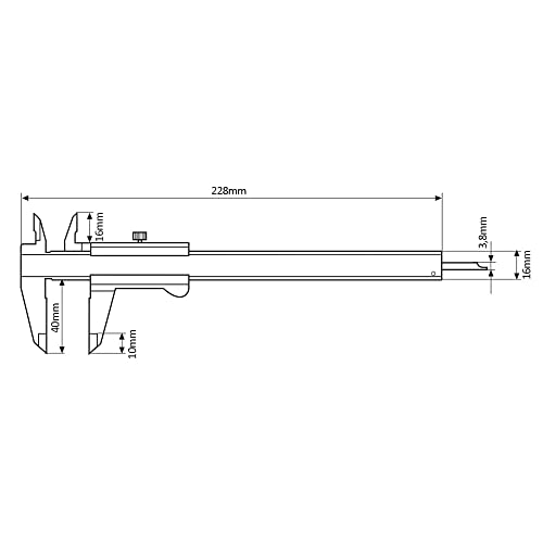 Mahr Vernier Callipers 150 mm Marcal Pockets 16FN Reading: 0.05 mm with Fixing Screws 4100400 Single