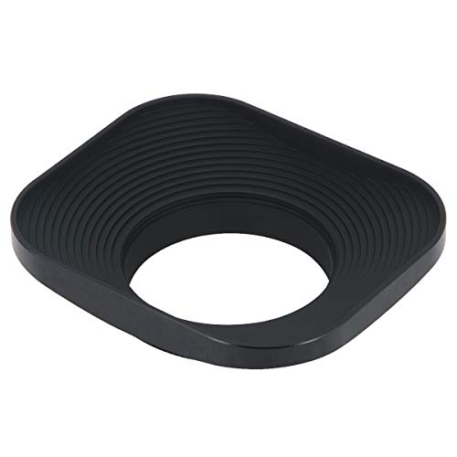 Haoge LH-B39T 39mm Square Metal Screw-in Lens Hood with Cap for Fujifilm Fujinon 60mm f/2.4 XF60mmF2.4 R Macro, Fuji 27mm f/2.8 XF27mmF2.8 Lens and Other Lens with 39mm Filter Thread Black