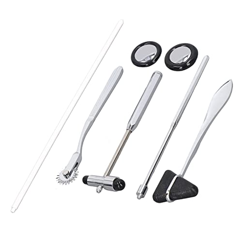 Ejoyous Neurological Percussion Kit, 5 Pieces, Stainless Steel, Multifunctional, Portable, Medical Reflex Hammer for Nervous System Examination
