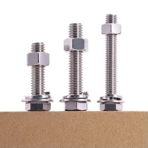 [Australia - AusPower] - (4 Sets) 1/2"-13 x 6 Hex Bolt with Hex Nut, Flat Washers (SAE) and Lock Washers Hardware Assortement, Full Thread, Coarse Thread, 304 Stainless Steel 18-8 1/2-13 x 6 4 