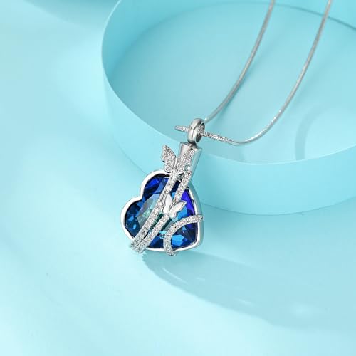 Hearbeingt Teardrop Urn Necklaces for Ashes Tree of Life Memorial Ashes Lockets, Cremation Jewelry Keepsake Pendant for Ashes for Women for Men