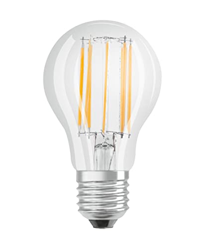 Osram LED Base Classic A100, Clear Filament LED Glass Bulbs for E27 Socket, Pear Shape, Warm White (2700K), 1521 Lumens, Replacement for Conventional 100W Incandescent Bulbs, Box of 3 2700k Warm White 3-pack
