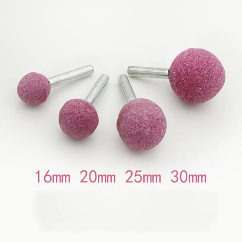 Ball Grinding Bits 6mm x 16mm Grinding Wheel Head Chrome Corundum Ball Rotary Burr for Ceramic Stone Metal DIY Grinding Pink 10pcs 16mm Diameter 2-rose