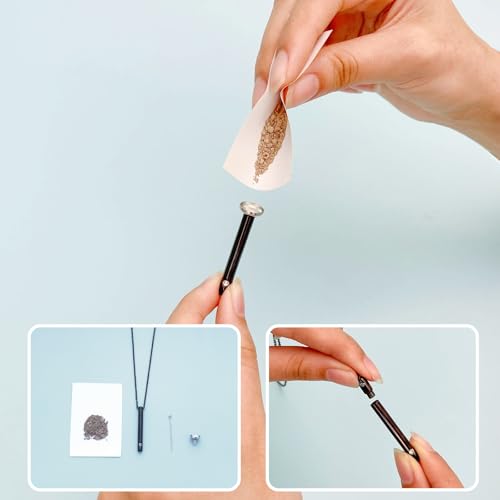 Urn Necklace for Ashes Stainless Steel Cylinder Cremation Jewelry for Women with Mini Keepsake Urn Memorial Ash Jewelry Black