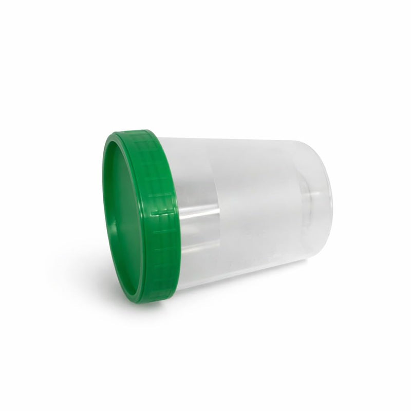 10 Urine Cups with Screw Lid, Sample Cup, Sample Container, Leak-Proof, Capacity 125 ml, Storage Cup, Graduated 20 ml to 100 ml, Polypropylene (PP), Sample Collection Container 10