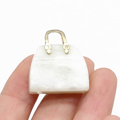 QSLLER 5pcs Handbag Model Statue Natural Stones Ornament Rose Quartz Amethyst Hand Carved Figurine Yoga Energy Healing Crystals Home Decor