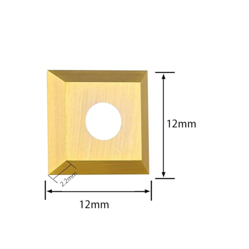 YANSYUAN 12mm titanium-coated square tungsten carbide CNC router bit inserts, 12x12x2.2mm, 35° angle