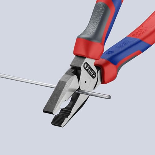 KNIPEX high leverage combination side-cutting pliers with red and blue handles