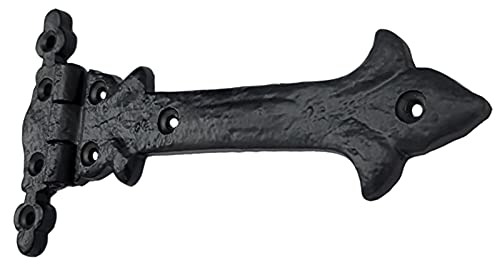 Adonai Hardware Adonijah Antique Cast Iron Strap T Hinge (6" X 2 Pack, Matte Black) for Barn Doors, Gates, Kitchen Cabinets, Sheds, Wooden Box, Furniture, Cedar Chest and Trunks 6" x 2 Pack (T Hinge) - Iron
