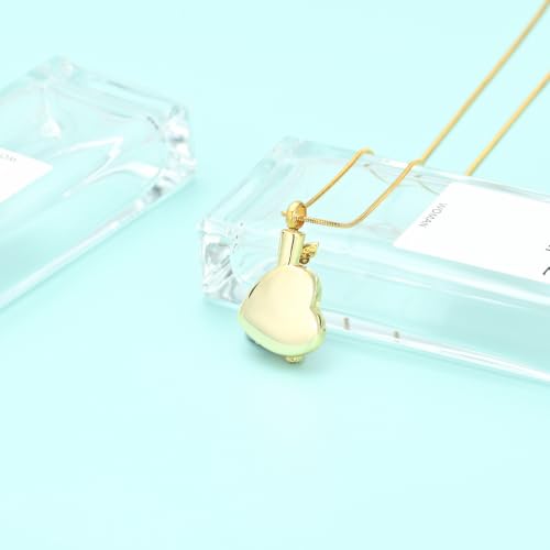 Butterfly Urn Necklaces Heart Cremation Jewelry for Ashes Stainless Steel Keepsakes Memorial Lover Ashes Holder Urns Necklaces Pendant Jewelry P-Gold